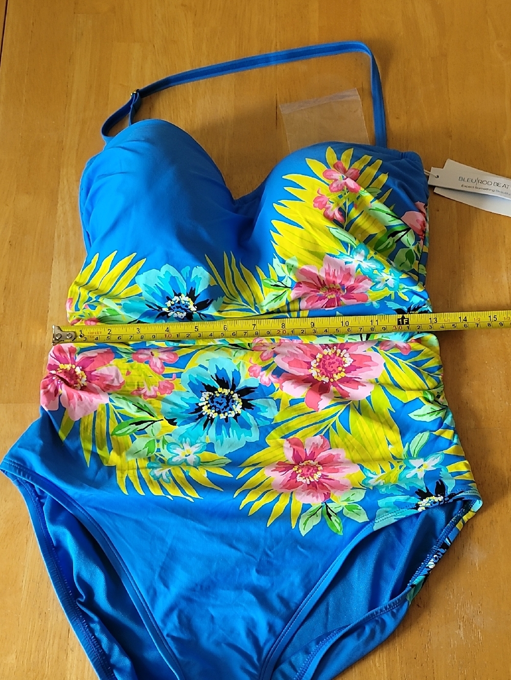 Bleu Rod Beattie Let's Get Away Printed Shirred One-Piece Swimsuit - Picture 6 of 12